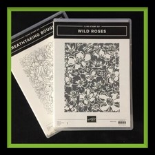 Stampin Up WILD ROSES  BREATHTAKING BOUQUET Stamp Sets, 2 sets  NEW 