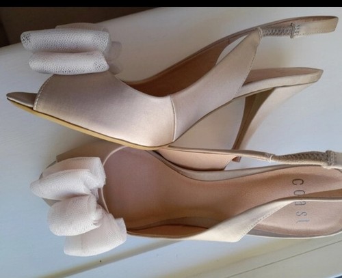 Sandalias Coast talla 6 isla color natural honda espalda punta abierta madre de la novia  - Imagen 11 de 12