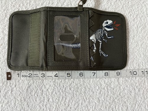 Gap Kids Dinosaur Trifold Wallet with Strap Dark Green - Picture 3 of 19