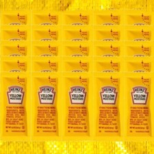 Paquets de moutarde jaune HEINZ 0,2 oz chacun (25 TOTAL) neufs et frais