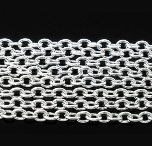 Cadena de cable tono plata a granel 32 pies - 2,5 mm - FD019 - Imagen 1 de 2