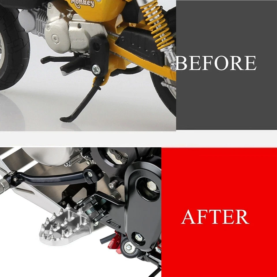 Reposapiés todoterreno con clavos plateados de EE. UU. para HONDA MONKEY 125 GROM MSX 125 Foto 2 de 4