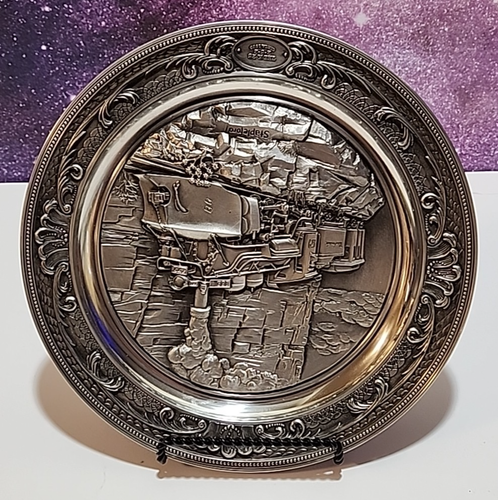 Lot of 6 Rhodes Studios "LEGENDARY STEAM TRAINS" sterling-pewter bas-relief 8.5" - Picture 6 of 19