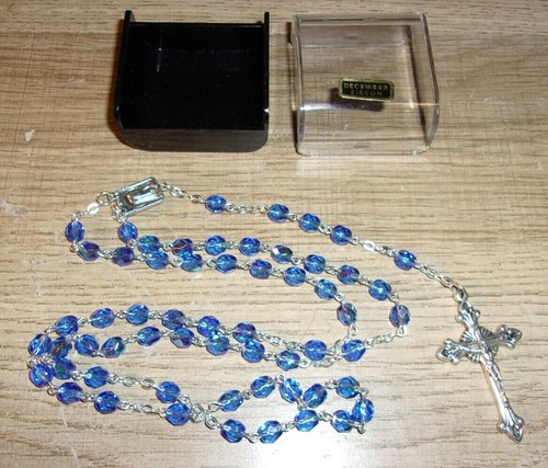 Rosario de piedras de nacimiento de diamantes de imitación de cristal DTC Italia diciembre circón de colección como nuevo - Imagen 1 de 4