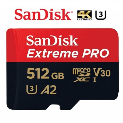 512GB Extreme PRO Micro-SD Speicherkarte SDXC U3 A2 V30 Class 10 160MB/s TF Card