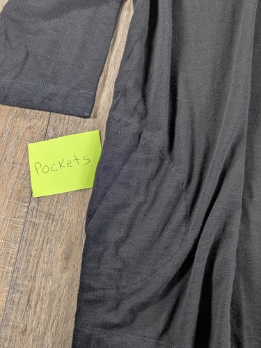 LOGO Lori Goldstein Tunika Oberteil Damen XL schwarz asymmetrisch Taschen Langarm - Bild 4 von 10