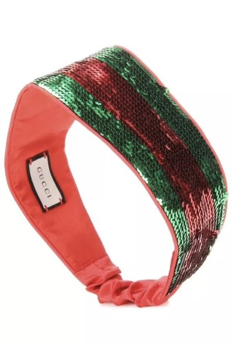 NWT GUCCI 2019 Sequin Red Green Dress Headband Hair Barrette Receipt 38 40 S M L - Picture 17 of 24