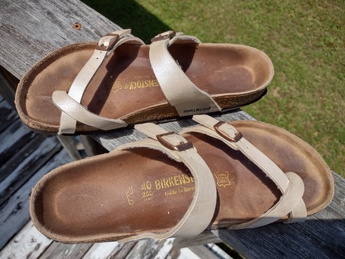 Sandalias Birkenstock Mayari Graciosas Blancas Perla EU 40 US 8.5 UK 6 Correa Slipon - Imagen 5 de 8