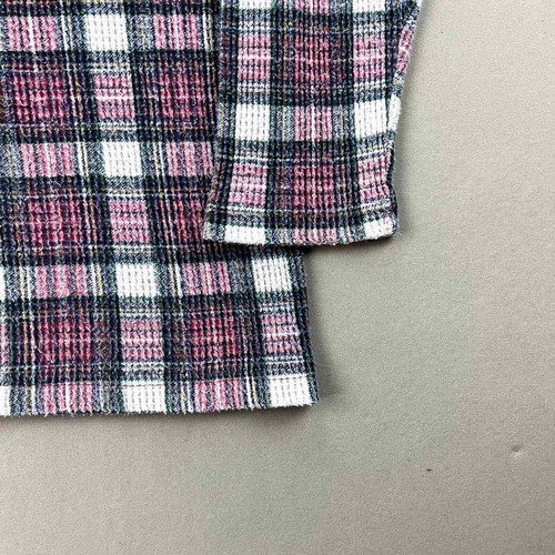 Vintage Plaid Hoodie Sweatshirt Girls Large 14 Red White Borderline Made USA 90s - Picture 3 of 12
