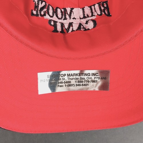 Bull Moose Camp Red Lake Ontario Canada Strapback Cap Hat Red Adjustable - Picture 8 of 9