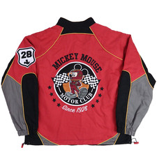 Disney Mickey Mouse Racing Jacket Coat Small Red Motor Club Race Embroidered