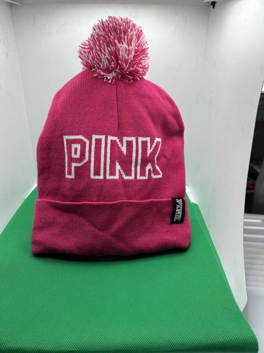 Victoria’s Secret Pink Pom-Pom Logo Beanie Hat View 2