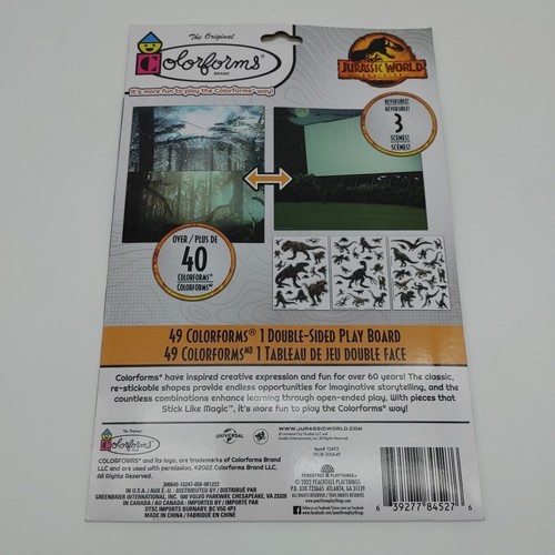 Colorforms Jurassic Park Over 40 Colorforms Reversible 3 Scenes New Sealed - Picture 2 of 4