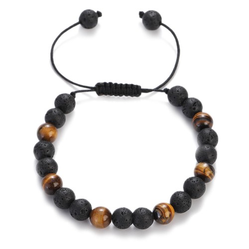 Men Women Anxiety Relief Tiger Eye Beads Bracelets Lava Rock Stone Necklace Gift - Picture 6 of 13