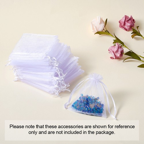 White Drawstring Organza Bag for Candy Jewelry Gift Packing Mini Pouch Bags - Picture 6 of 22