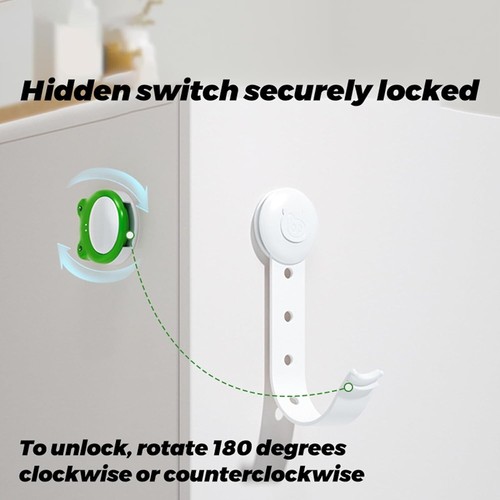 3 PACK CHILD STAFTY LOCK ANTI-PINCH CHILDPROOF BABY SOLID 180 DEGREES ADJUSTABLE - Picture 4 of 6