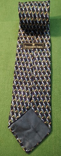 Ermenegildo Zegna Herren Luxus Exklusives Design Geometrisch 58x3,5" Seidenkrawatte Italien - Bild 4 von 9