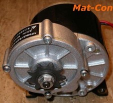 geared motor MY1016Z3 350W 24V 36V DC 10.8Nm 330rpm, sprocket 1/2", incl. flange