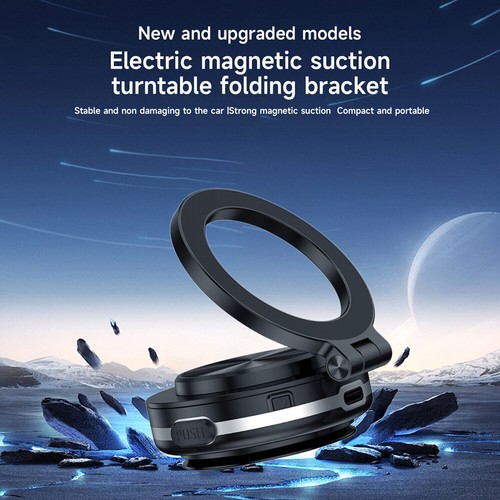 Electric Vacuum Magnetic Suction Car Phone Mount 360° Rotation Phone Holder - Picture 3 of 11
