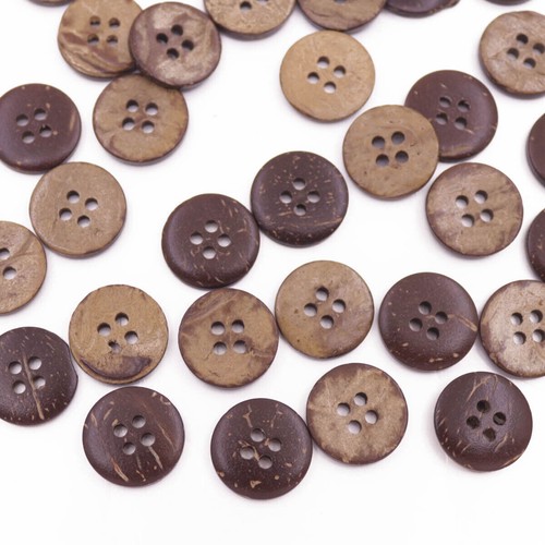 50 PCS 15mm/24L Natural Coconut Shell Button - Picture 11 of 12