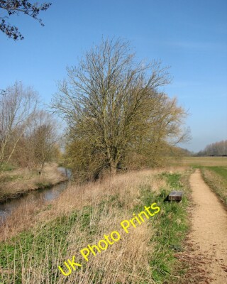 Photo 6x4 A bench by the river Hauxton One of several benches and tables  c2015
