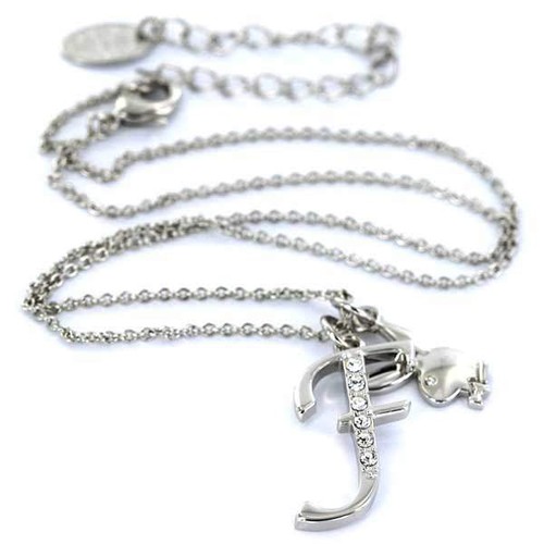 Playboy Collar Plata Colgante Cadena Swarovski Cristal Conejo Dije Carta F y2k - Imagen 2 de 12