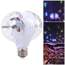 E27 Double-Headed LED Ball Stage RGB Light Bulb Rotating Lamp Party Disco NEW