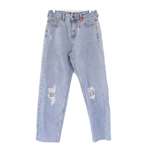Pantalones de mezclilla BDG Pax rasgados desgastados talla 28 tiro alto azul lavado claro B82 - Imagen 3 de 6