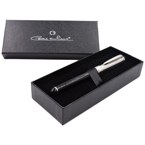 Penna Stilografica Personalizzabile in Argento 925 e Resina Nera XS135-N-OT7F - Foto 5 di 6