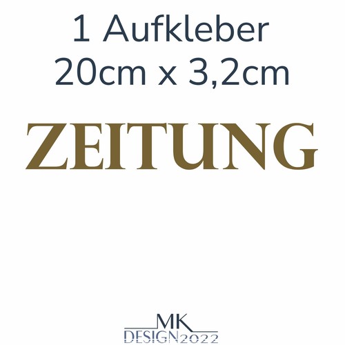 Zeitung Aufkleber Schriftzug für Zeitungsrolle Wandablage Briefkasten 20cm - Bild 11 von 14