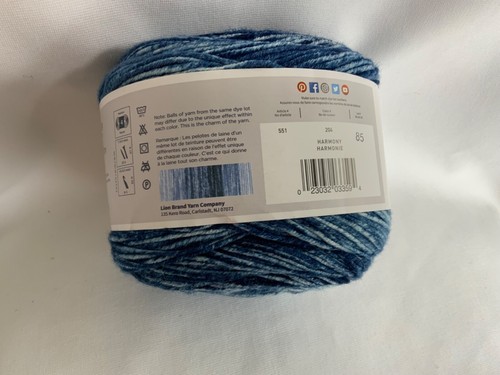Mandala Harmony Blue Lion Brand Yarn Knitting Crochet Crafts Acrylic - Picture 3 of 3