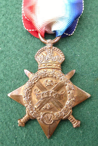 WW1 BRITISH 1914 MONS STAR MEDAL KILLED IN ACTION 1917 48TH HEAVY BATTERY R.G.A - Picture 2 of 4
