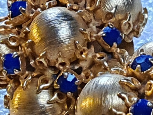 JEWEL orecchini VINTAGE earrings BIGIOTTERIA bijou GIOIELLO strass pietre dorato - Foto 10 di 10