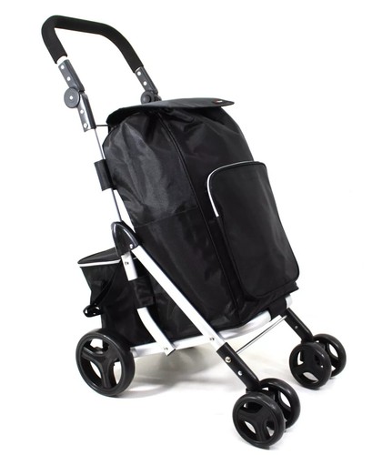 CARRITO DE COMPRAS GRANDE DE 6 RUEDAS CARRO PLEGABLE FUERTE LIGERO MANIOBRABLE NUEVO - Imagen 2 de 5