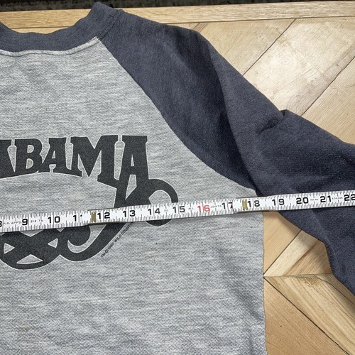 Vtg 1980 Alabama Country Music Faded Gray Sweatshirt XS Love In The 1st Degree - Picture 3 of 5