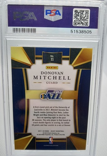 Novato Mitchell 2017-18 Select Concourse Donovan Mitchell PSA 9 #11 ¡control remoto!¡! - Imagen 2 de 2
