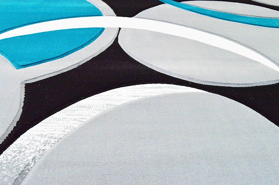 Premium Hand Carved Thick Plush Pile Modern Abstract Contemporary Geometric Rug - Image 4 of 4