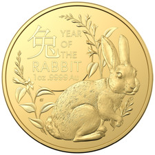 Year of the Rabbit Gold Coin (4th) Lunar 2023 Australia Premium Bullion Coin 1 oz BU 3248.01 per troy oz