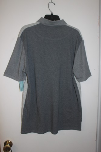 NWT Elie Tahari Men's Color Block Cotton Blend Polo Shirt, Black/Gray XL - Picture 2 of 6
