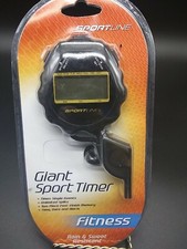 SPORTLINE GIANT SPORT TIMER  STOPWATCH  TIME DATE & ALARM  WHISTLE LANYARD