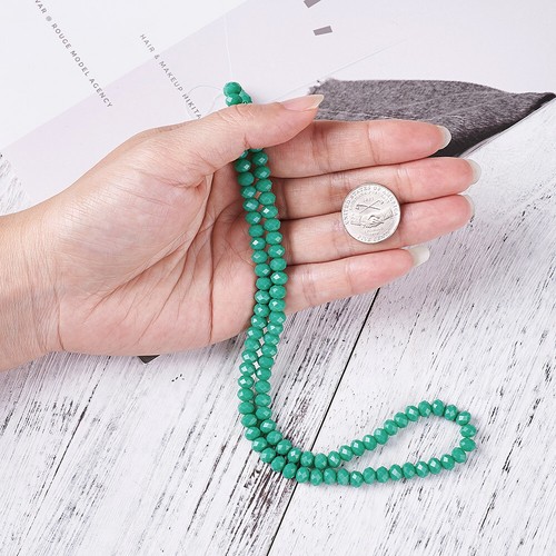 99pcs Faceted Rondelle Glass Beads Mini Loose Spacer Beads DIY Crafting 17.7" - Picture 190 of 210