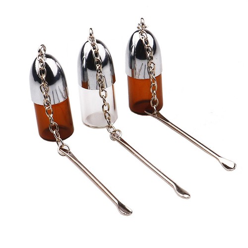 37mm Pill Box Bottle Holder With Metal Spoon Storage Dispenser Pill C>~E - Picture 8 of 12