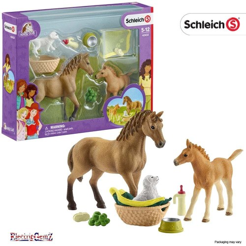 Schleich Horse Club Sarah's Baby Animal Care 42432 - Quarter Horse Mare and Foal - Picture 2 of 5