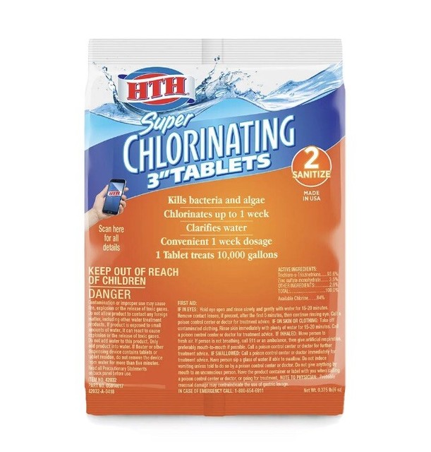 HTH Super 3" 4 in 1 Chlorinating Tablets for sale online eBay