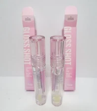 KAJA GLOSS SHOT HYDRATING LIP SHINE 01 CRYSTAL CLEAR 0.14OZ BOXED (LOT OF 2)