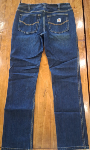 Carhartt Jeans Damen Größe 4 kurz schmale Passform gerade dunkle Waschung 30 x 28 aktuell - Bild 6 von 6