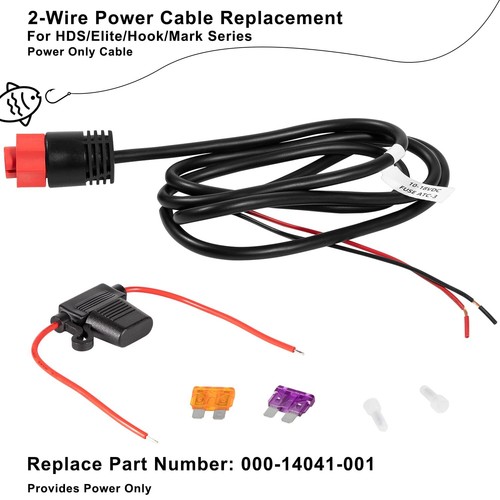 2-Wire Power Only Cable for Lowrance HDS/Elite/Elite Ti/Hook/Mark -000-14041-001 - Picture 2 of 9