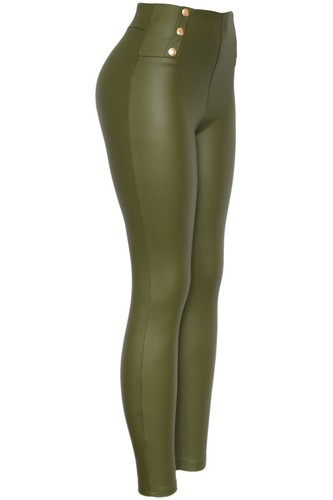 Women's Stretchy Faux Leather Leggings Pants Sexy High Waisted Leggings - Picture 39 of 41