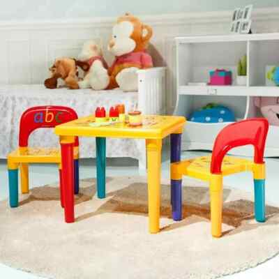 Kids Table and Chair Set ABC Alphabet Childrens Plastic Toddlers