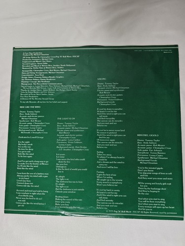 Christopher Cross Vinyl LP Record USA Original Press 1979 - Picture 4 of 6